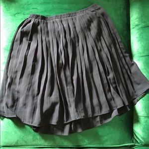 Navy Pleated Mini Skirt